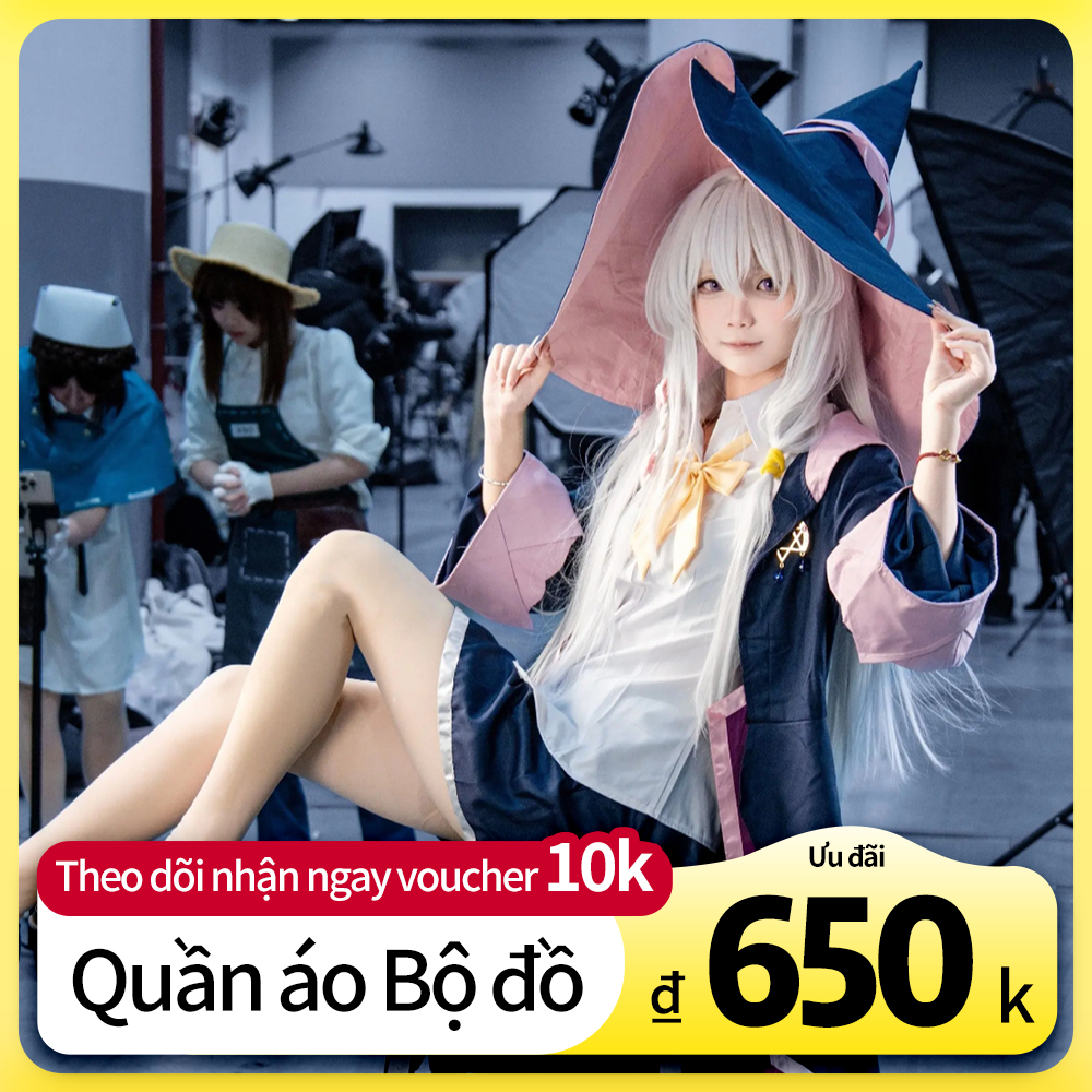Cosplay Elaina Majo no Tabitabi Váy Phù Thủy Đồng Phục Học Sinh Anime Full Bộ Hóa Trang Đẹp Mắt