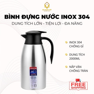 Bình Nước Inox 304 Dung Tích 2000ml Nắp Vặn Kín Giữ Lạnh Lâu Phù Hợp Gia Đình Văn Phòng