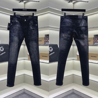  Quần jean bò nam PB slimfit wash đen mài cào xước nhẹ phối thêu logo Đôn Chề túi sau basic boy phố QJ739P 