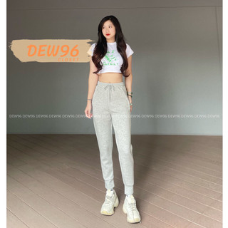  Quần jogger nữ bo gấu chất vải nỉ 2 da co giãn nhẹ mềm mịn lưng cao cạp chun dây rút có túi 