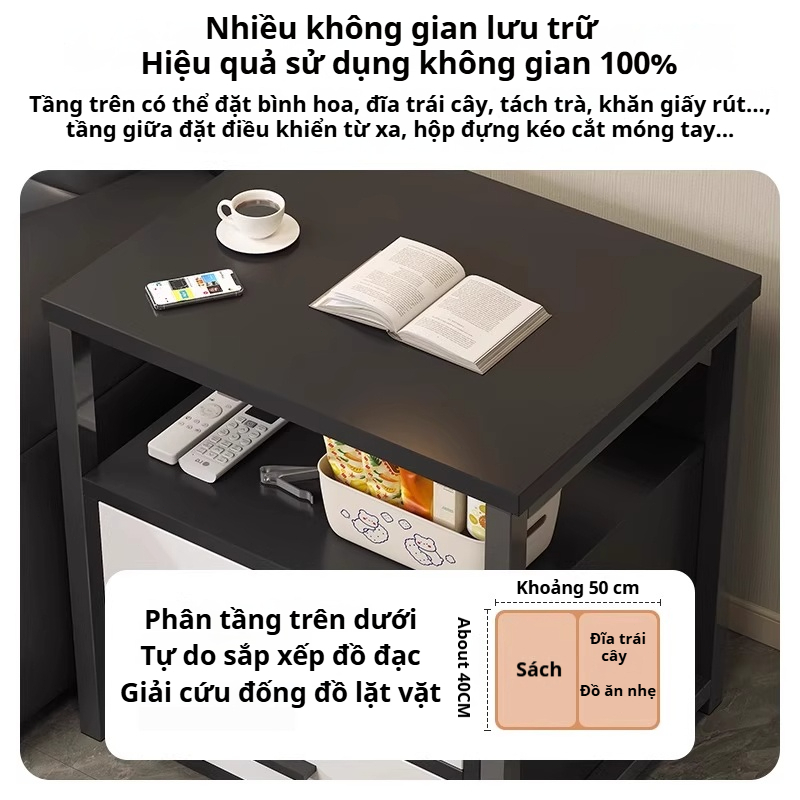 Tủ Đầu Giường 2 Ngăn Kéo Đa Năng Để Đồ Gỗ MDF Chống Ẩm Mốc Mẫu Mới Trang Trí Phòng Ngủ | BigBuy360 - bigbuy360.vn