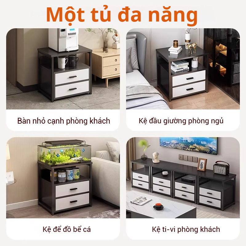 Tủ Đầu Giường 2 Ngăn Kéo Đa Năng Để Đồ Gỗ MDF Chống Ẩm Mốc Mẫu Mới Trang Trí Phòng Ngủ | BigBuy360 - bigbuy360.vn
