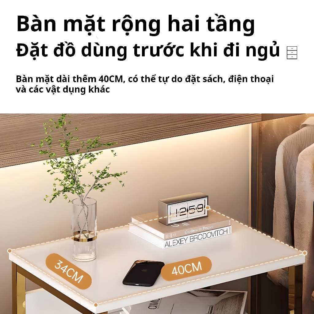 Tủ Đầu Giường 2 Ngăn Kéo Đa Năng Để Đồ Gỗ MDF Chống Ẩm Mốc Mẫu Mới Trang Trí Phòng Ngủ | BigBuy360 - bigbuy360.vn