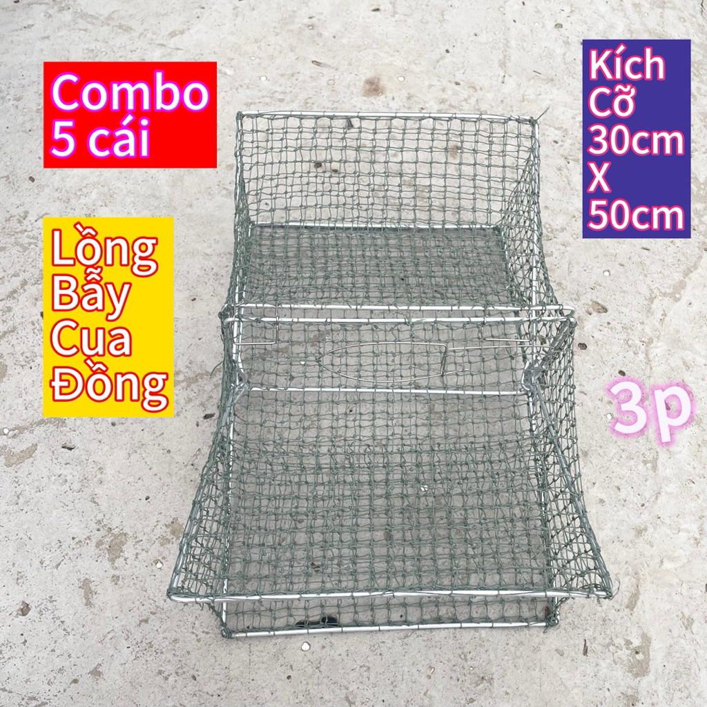5 Lồng cua đồng, lợp cua đồng 30 x 50cm- 25x40cm Fishing Rập cua đồng Bắt Cua