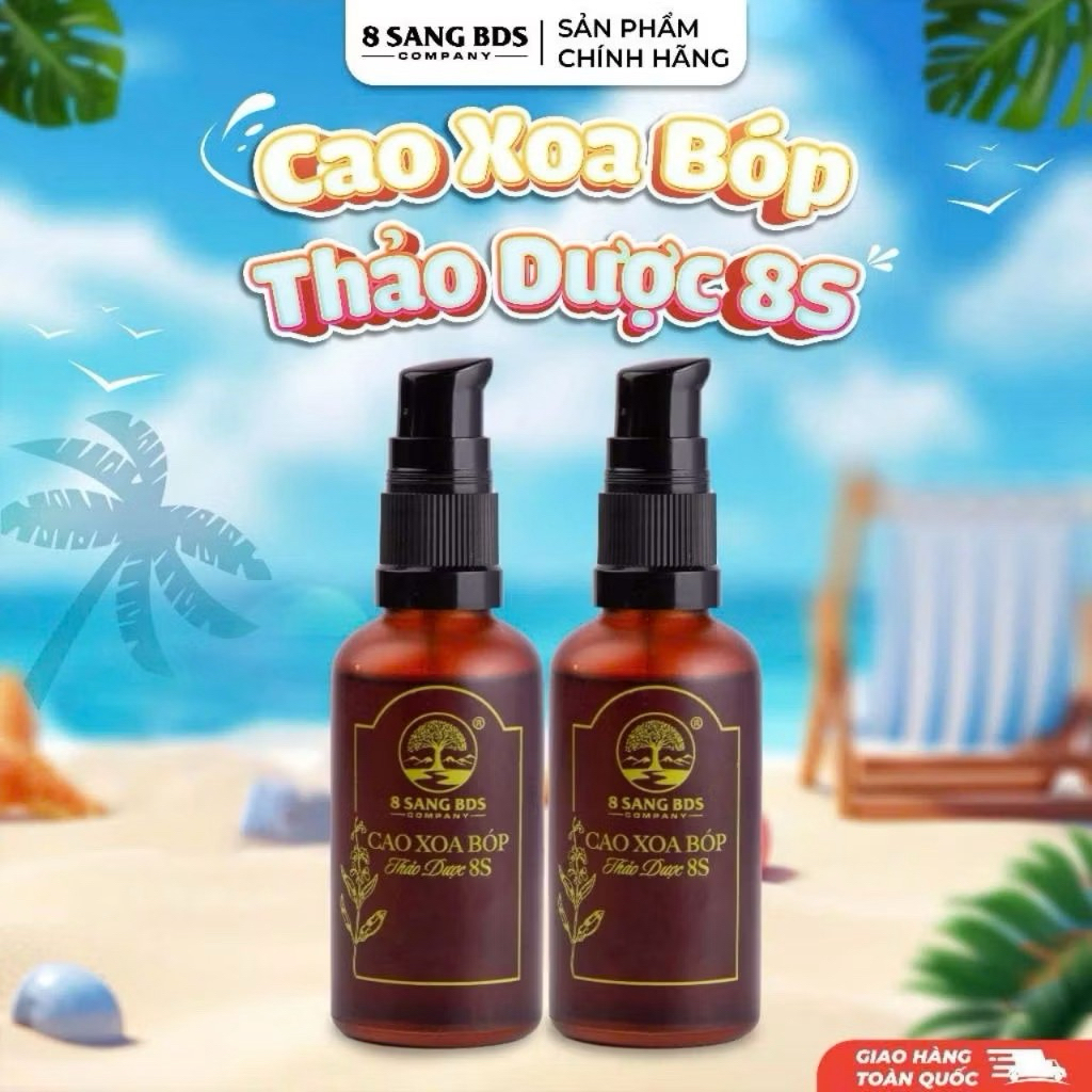 BAO NÓNG SET 2 HỘP-Cao Xoa Bóp Thảo Dược 8S 8 Sang BDS (50ml) cải thiện đau nhức cơ xương khớp