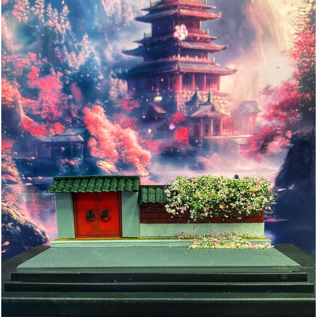 Box mô hình diorama chinatown tỉ lệ 1:64 kèm hộp mica ( không kèm xe )