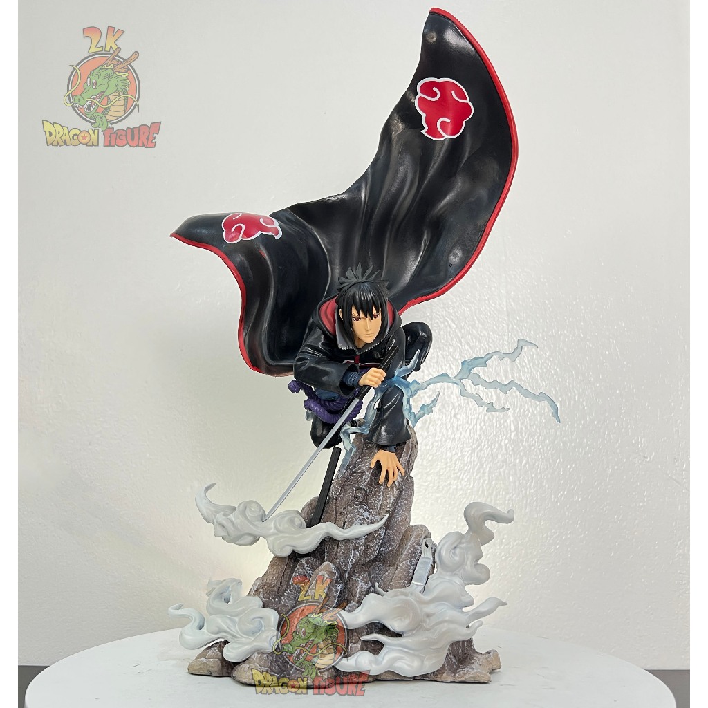 [43cm - Kèm Led] Mô hình Uchiha Sasuke Akatsuki dáng chiến đấu size lớn - Naruto - Mô Hình 2K