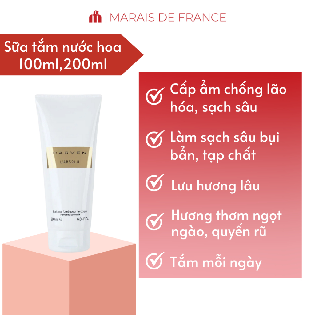 Sữa Tắm Nước Hoa Carven L'Absolu 200ml – Chính Hãng Pháp, Thơm Lâu, Dưỡng Ẩm Da