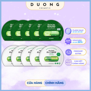  COMBO MIX 10 Miếng Mặt Nạ BNBG TRÀM TRÀ + BANOBAGI Xanh Lá hỗ trợ làm dịu da mụn Hàn Quốc 