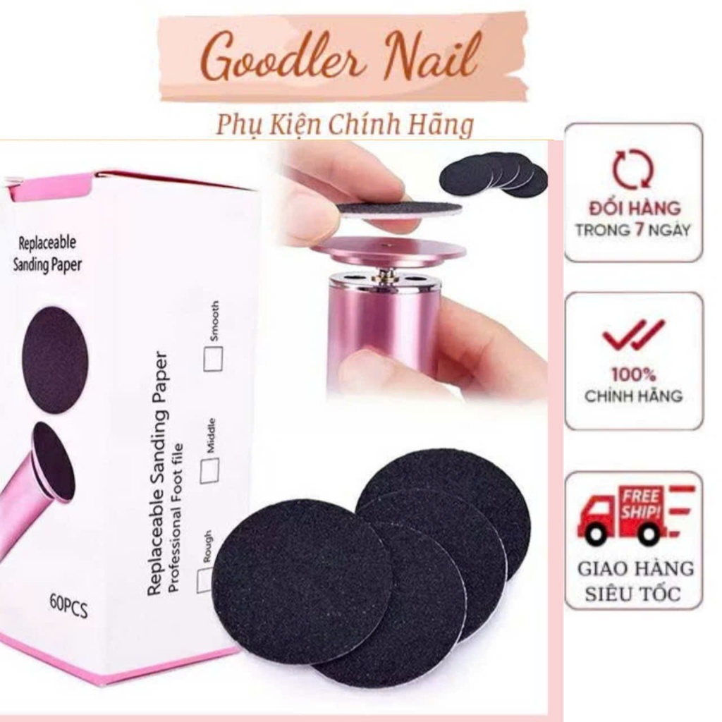 Hộp miếng chà gót chân.hôp 60 miếng  dễ dàng thay thế  chất nhám tốt giúp chà gót chân sạch và dễ .c