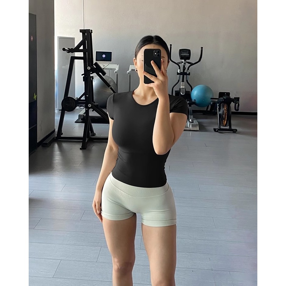 Áo thể thao nữ tay ngắn, size S,M,L, chất liệu dệt kim từ sợi tổng hợp 91% Nylon + 9% Spandex AC-REFLEX | BigBuy360 - bigbuy360.vn