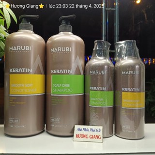  Dầu gội dầu xả  KERATIN MARUBI cặp gội xả phục hồi hư tổn giảm rụng tóc 750ml 2000ml 