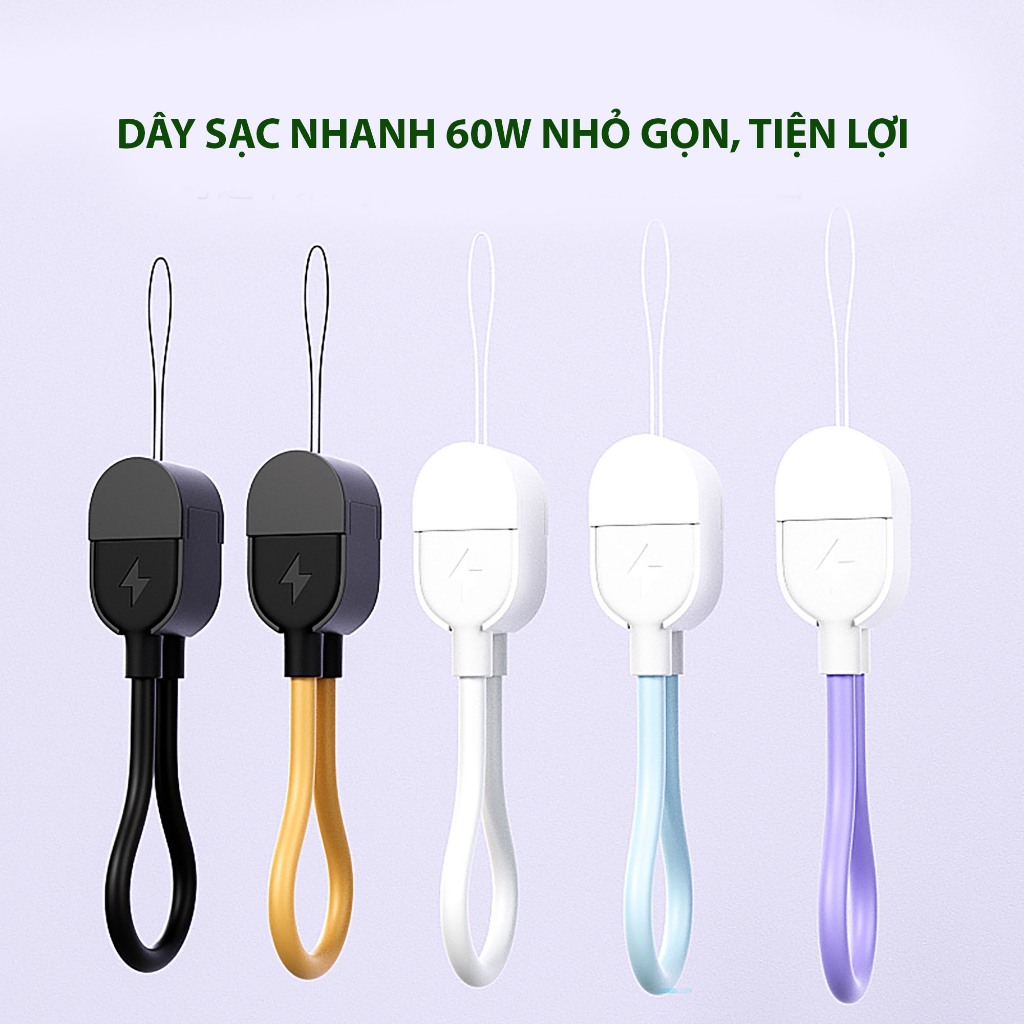   QUÀ THÁNG 11- SỐ LƯỢNG CỰC ÍT  Cáp sạc nhanh 60W có móc treo tiện lợi dễ mang theo 