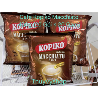 Combo 3 Túi Cafe KopiKo Macchiato 400 GAM (20 gói × 20g) 3in1 Thơm Ngon Date 01/2027