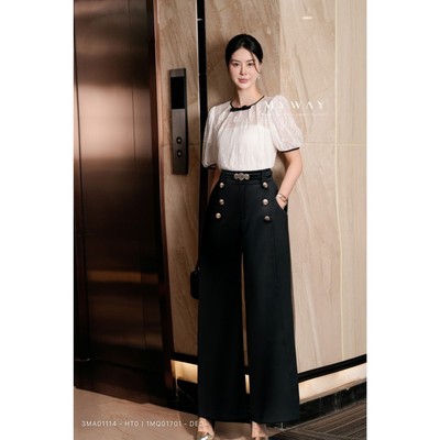 Quần Âu Nữ Dáng Ống Loe MY WAY Phối Cúc Sang Chảnh 1MQ01701