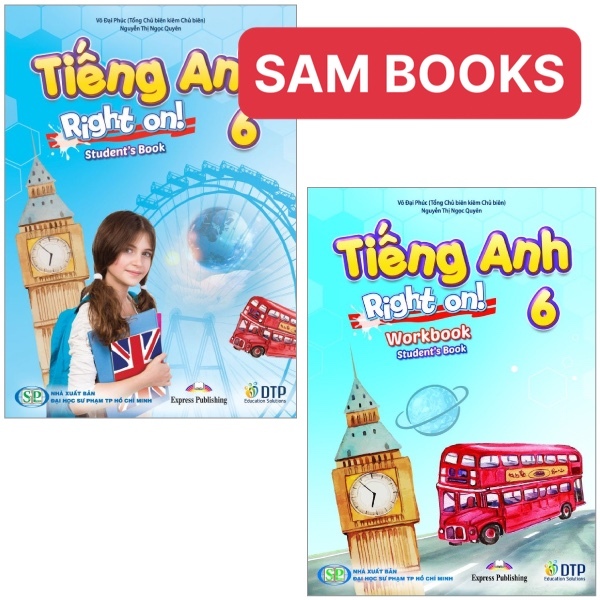 Tiếng Anh DTP Right on mới 1-12 bán kèm bút chì 2B, bút cute 10k, nhãn vở 10k