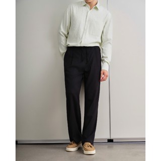 Quần dài đen suông chất liệu Linen cho nam CÉSAND - RELAXED FIT LINEN TROUSER