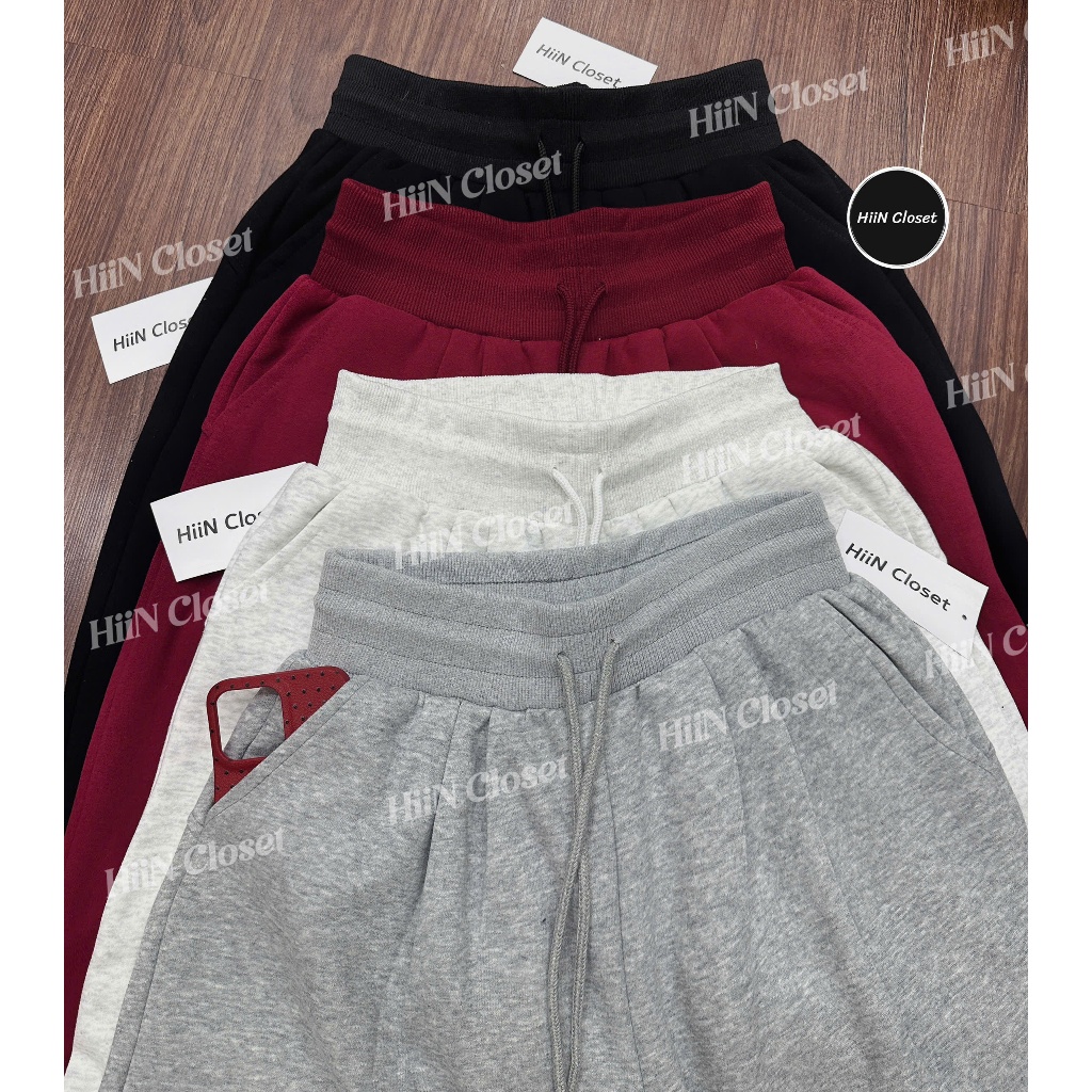 Quần Suông nữ ống rộng cạp cao bo chun - hack eo siu nhỏ - Quần suông nỉ 2 da xếp ly HiiNCloset -145 | BigBuy360 - bigbuy360.vn