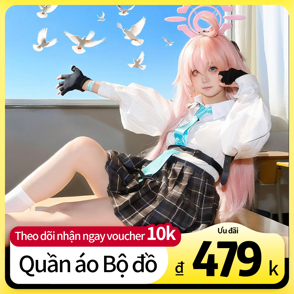 Hoshino Takanashi Cosplay Blue Archive Full Set Tóc giả Giày