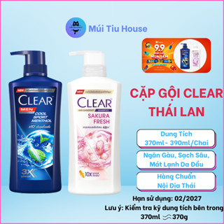 Combo 2 Chai Dầu Gội Clear Thái Lan Hỗ Trợ Giảm Giàu, Giảm Ngứa Dung Tích 370ml - 390ml