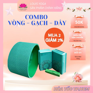 Combo Vòng Gạch Dây Yoga - Hỗ trợ tập yoga, mở vai và uốn dẻo, chịu lực đến 200kg.