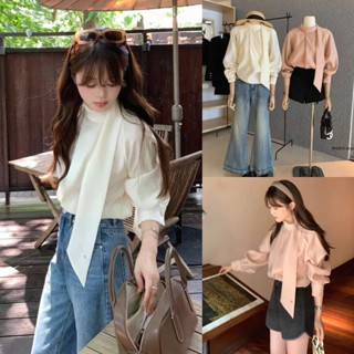 Ngocanh6959 WGWE A789 Áo sơ mi kèm khăn #7086 phong cách tiểu thư sang trọng NEW N999 Ord