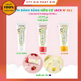 Kem Đánh Răng Hữu Cơ Jack N’ Jill Cho Bé – An Toàn Nuốt Được, Ngừa Sâu Răng, Hương Vị Trái Cây