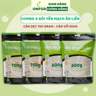 Combo 4 gói yến mạch cán dẹt cán vỡ ONFOD ăn kiêng eat clean healthy cho bé ăn dặm