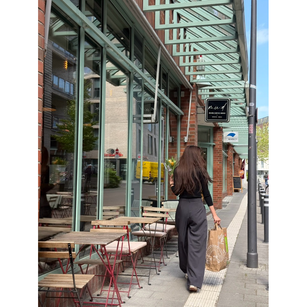 SOMS | Luisa Pant Quần vải không nhăn ống rộng