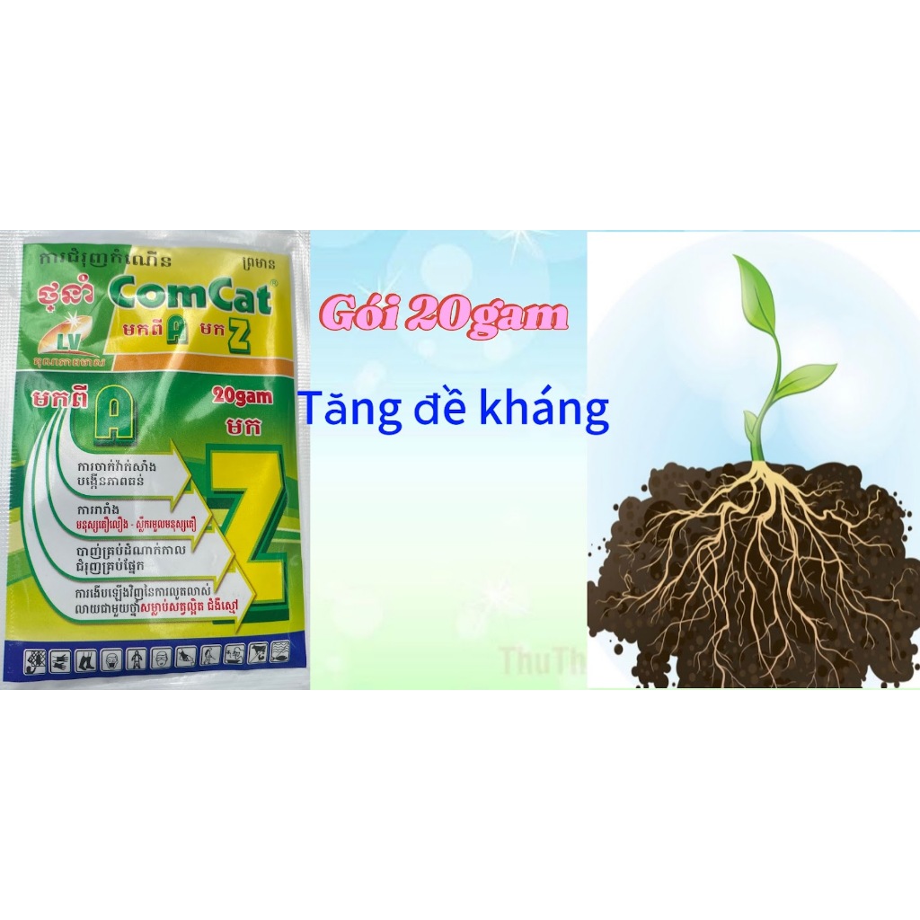 Combo năm gói, Combo mười gói Comcat Thái hỗ trợ cây trồng (gói/20g) tăng đề kháng, giúp ra rễ, hấp 