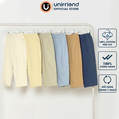 Quần Baggy dài dáng suông vải cotton mềm mịn bé trai và bé gái Unifriend Hàn Quốc U9501. Size đại 2,3,4,5, 6, 8, 10 tuổi