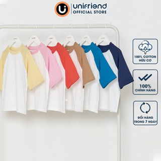 Áo thun tay lửng vải cotton mềm mịn bé trai và bé gái Unifriend Hàn Quốc U900B. Size đại 2,3,4,5, 6, 8, 10 tuổi