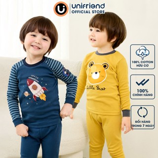 Đồ bộ quần áo dài tay dáng ôm cotton mùa thu đông cho bé trai Unifriend Hàn Quốc U2022-16. Size 3, 4, 5, 6, 7, 8 tuổi