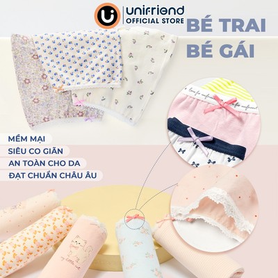 Set quần chip đùi cotton spandex mềm mại, an toàn, co giãn tốt cho bé gái và bé trai Unifriend Hàn Quốc, Size 10-60kg