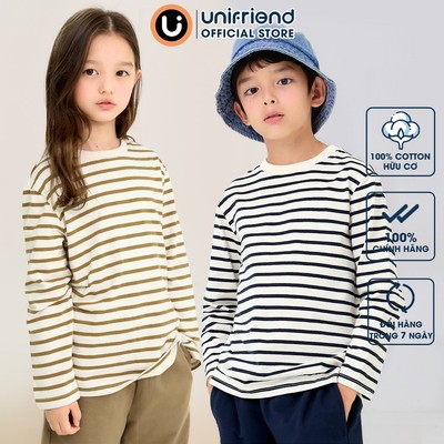 Áo thun dài tay mùa thu đông vải cotton mềm mịn bé trai và bé gái Unifriend Hàn Quốc U900C. Size đại cho bé 2-10 tuổi