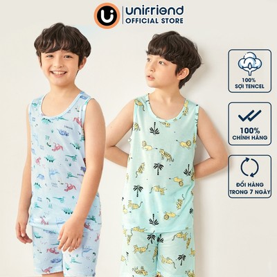 Bộ đồ ba lỗ sát nách vải sinh học Tencel cao cấp bé trai U2023-39