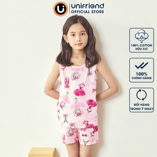  Đồ bộ ba lỗ quần áo thun cotton giấy mặc nhà mùa hè cho bé gái Unifriend Hàn Quốc U4011 