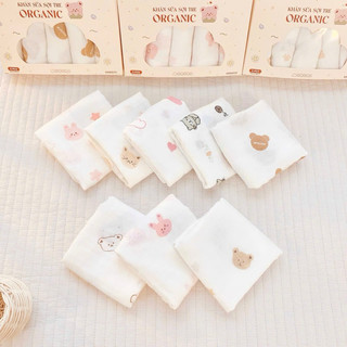  Hộp 5 Khăn Sữa Sợi Tre 30*30cm Monona Chất Liệu Organic Mềm Mại 4 Lớp 