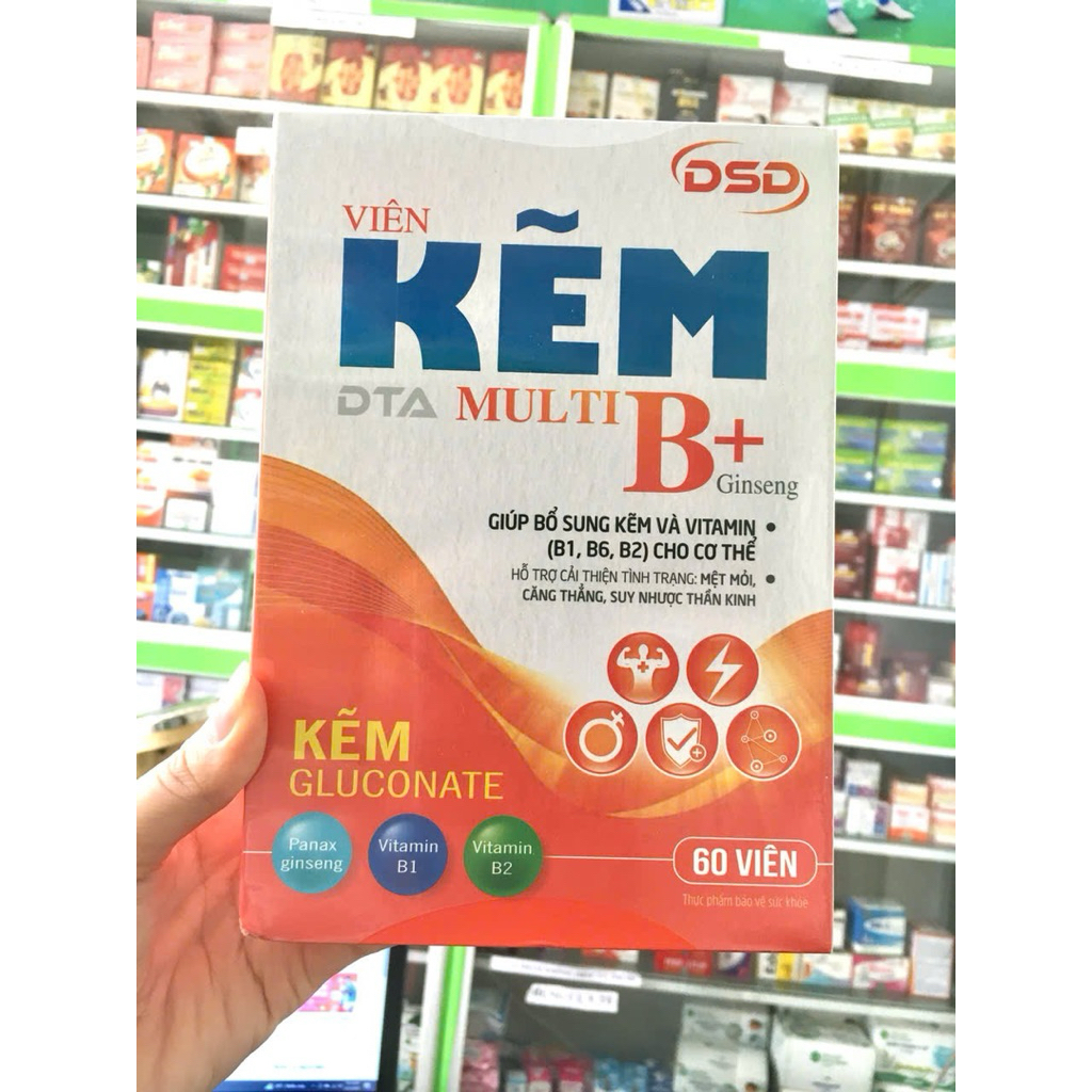 Hộp 30 Viên Uống Kẽm DSD Bổ Sung Vitamin và Nhân Sâm