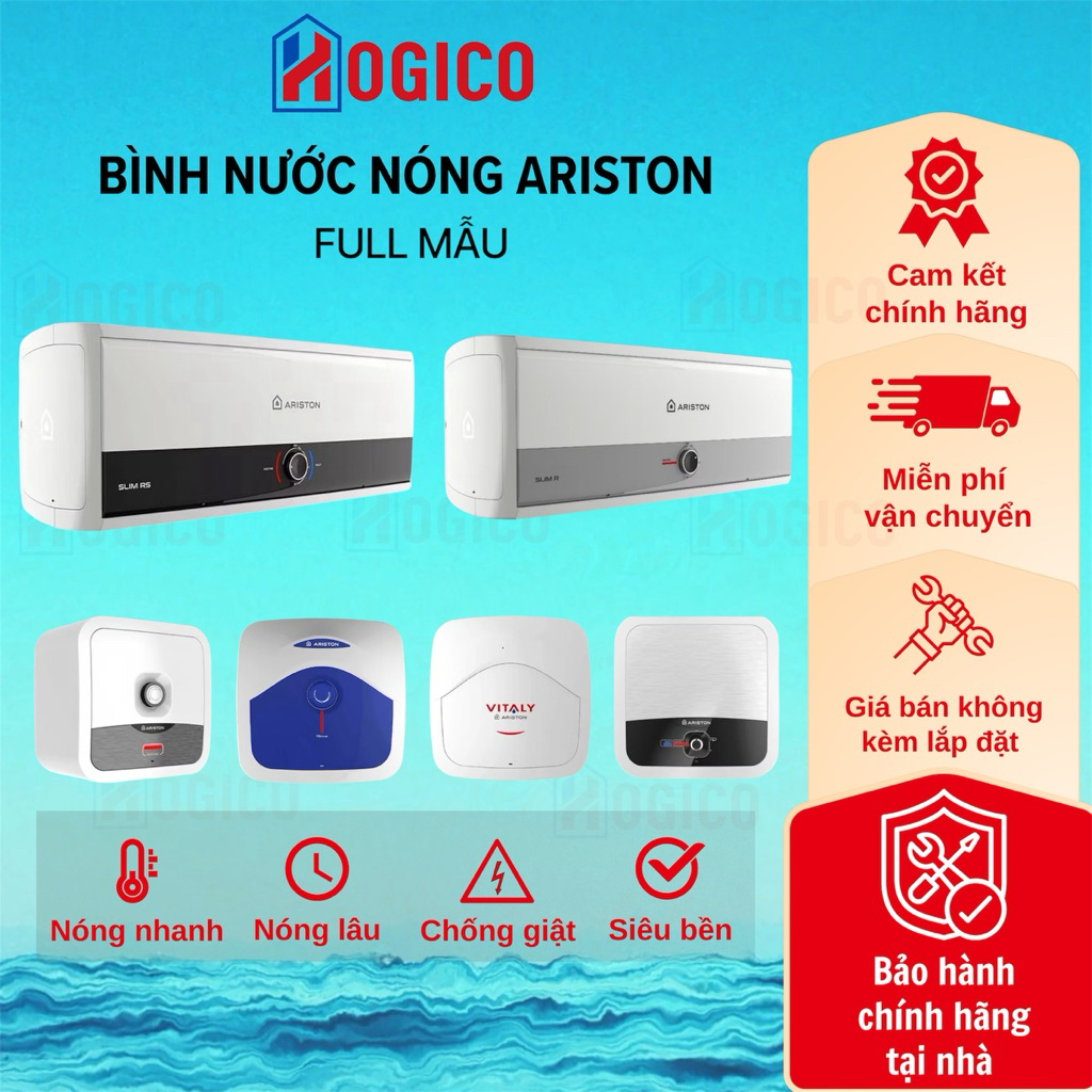 Bình nước nóng ARISTON Full mẫu SLIM3 R RS - ANDRIS2 - BLU - VITALY