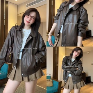 (PHIÊN BẢN 2025) Áo khoác da chất mềm HÀNG L1 bomber dáng ngắn túi xẻ QC965