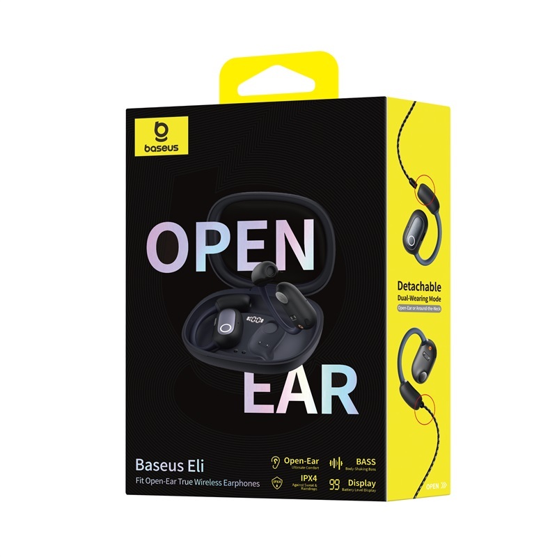 Tai Nghe Baseus Eli Fit Open-Ear & Đeo Cổ 2 TRONG 1 Màn Hình LED Giảm Trễ 0.06s Chống Nước IPX4 | BigBuy360 - bigbuy360.vn