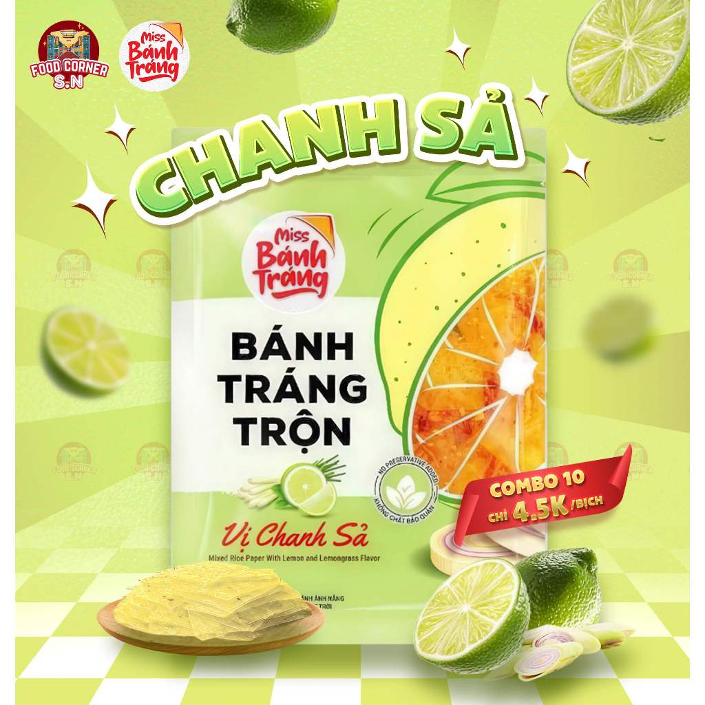 Combo 30/20 Gói Miss Bánh Tráng Mini Vị Chanh Sả