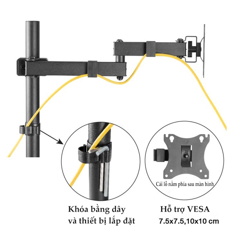 Giá đỡ màn hình 13-32 inch 2-15 kg không đục lỗ thiết kế lò xo khí xoay 360 độ  giá đỡ màn hình VESA | BigBuy360 - bigbuy360.vn