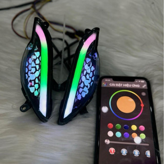 Cụm xi nhan audi i8 wave 50/100/110cc đổi màu qua app điện thoại