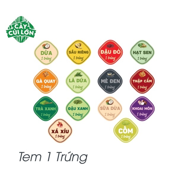 Set 5 Tấm Tem Nhân 1 Trứng