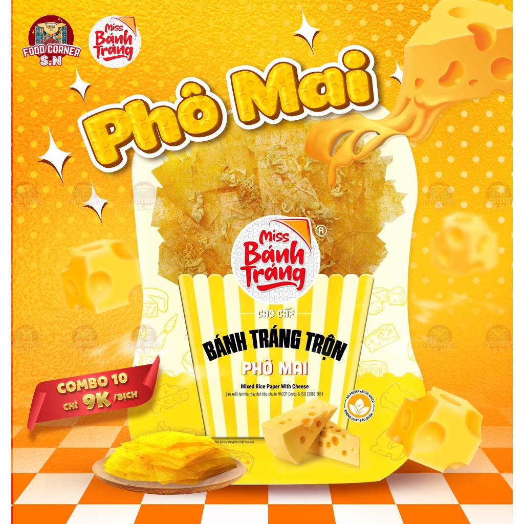 Combo 20 Gói Miss Bánh Tráng Ăn Vặt Vị Phô Mai Béo Ngậy Thơm Ngon – Miss Bánh Tráng | Bánh tráng trộ