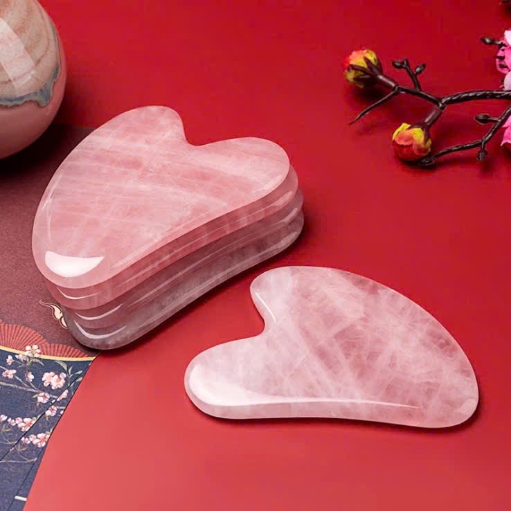  Đá Guasha Thạch Anh Trái Tim Cao Cấp - Massage Mặt  Nâng Cơ Tăng Cường Lưu Thông Máu. 