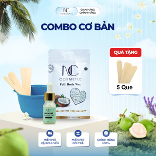  Combo Chén silicon sáp dừa 100gr kèm serum hương lài và que gỗ dùng wax lông các vùng nhỏ trên cơ thể 