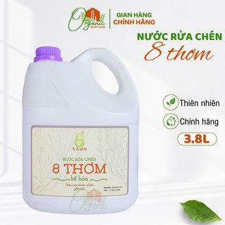 3,8L - Nước Rửa Chén Hữu Cơ 8 Thơm Bồ hòn htx Sinh Dược-  KHÔNG HÓA CHẤT, SẠCH, Rửa bát AN TOÀN, THÂN THIỆN MÔI TRƯỜNG